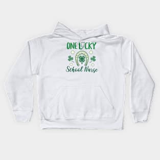 One Lucky School Nurse horseshoe Kids Hoodie